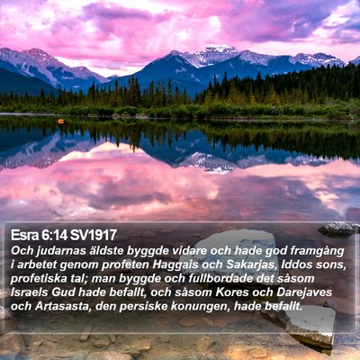 Esra 6:14 SV1917 Bible Verse Image