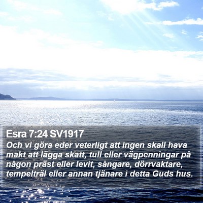 Esra 7:24 SV1917 Bible Verse Image