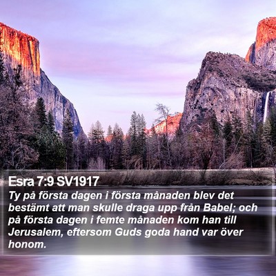 Esra 7:9 SV1917 Bible Verse Image