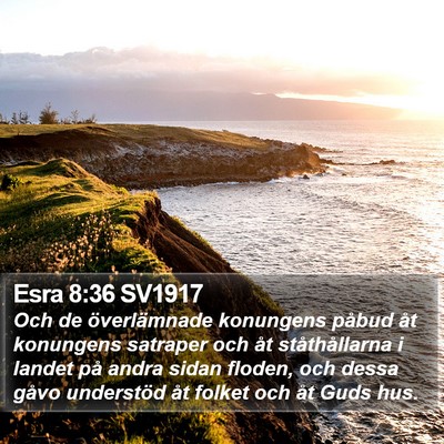 Esra 8:36 SV1917 Bible Verse Image