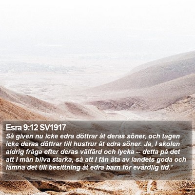 Esra 9:12 SV1917 Bible Verse Image