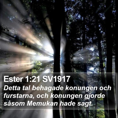 Ester 1:21 SV1917 Bible Verse Image