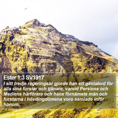 Ester 1:3 SV1917 Bible Verse Image