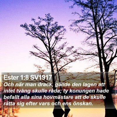 Ester 1:8 SV1917 Bible Verse Image