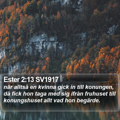 Ester 2:13 SV1917 Bible Verse Image