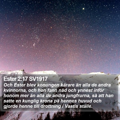 Ester 2:17 SV1917 Bible Verse Image
