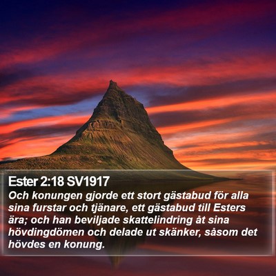 Ester 2:18 SV1917 Bible Verse Image