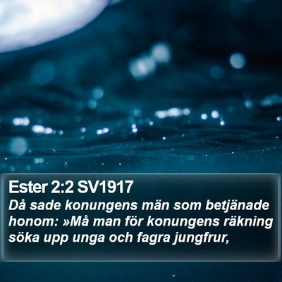 Ester 2:2 SV1917 Bible Verse Image