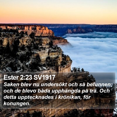 Ester 2:23 SV1917 Bible Verse Image