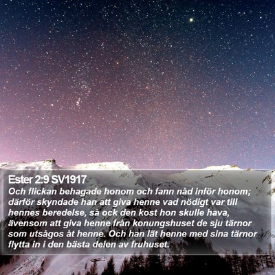 Ester 2:9 SV1917 Bible Verse Image
