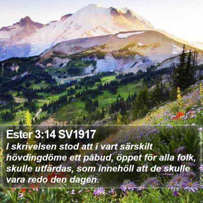 Ester 3:14 SV1917 Bible Verse Image