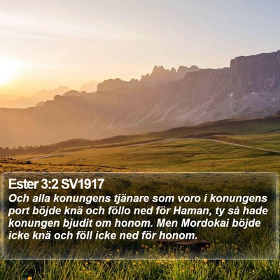 Ester 3:2 SV1917 Bible Verse Image