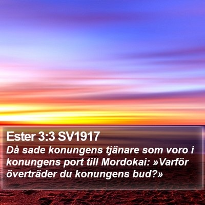Ester 3:3 SV1917 Bible Verse Image