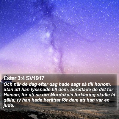 Ester 3:4 SV1917 Bible Verse Image