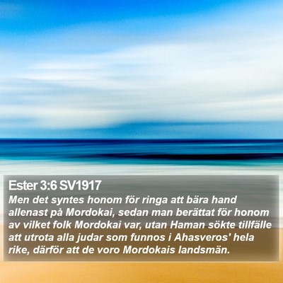 Ester 3:6 SV1917 Bible Verse Image