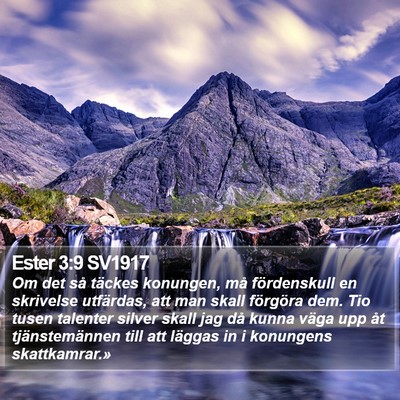 Ester 3:9 SV1917 Bible Verse Image