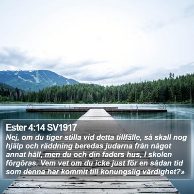 Ester 4:14 SV1917 Bible Verse Image