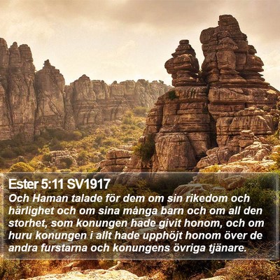 Ester 5:11 SV1917 Bible Verse Image