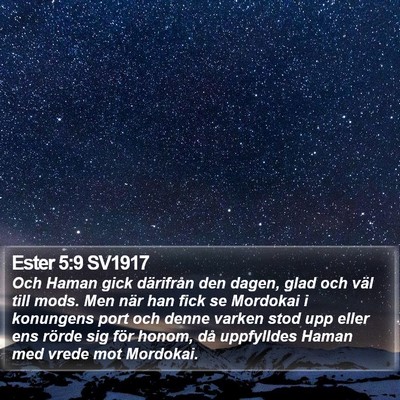 Ester 5:9 SV1917 Bible Verse Image