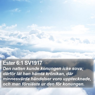 Ester 6:1 SV1917 Bible Verse Image