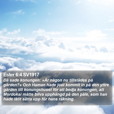 Ester 6:4 SV1917 Bible Verse Image