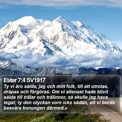 Ester 7:4 SV1917 Bible Verse Image