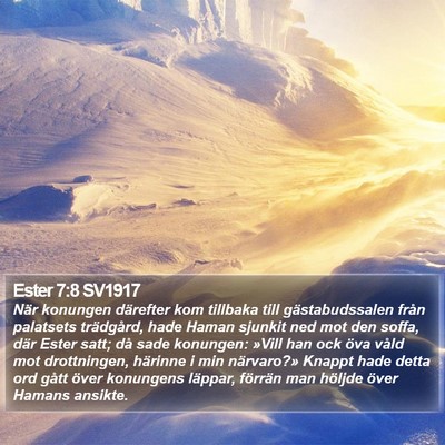 Ester 7:8 SV1917 Bible Verse Image