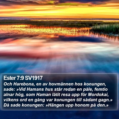 Ester 7:9 SV1917 Bible Verse Image
