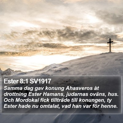 Ester 8:1 SV1917 Bible Verse Image