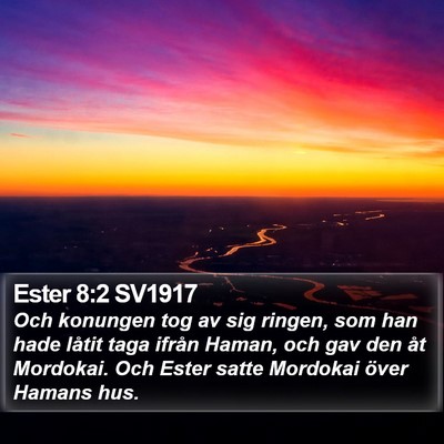 Ester 8:2 SV1917 Bible Verse Image