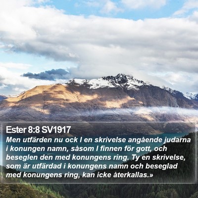 Ester 8:8 SV1917 Bible Verse Image