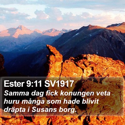 Ester 9:11 SV1917 Bible Verse Image