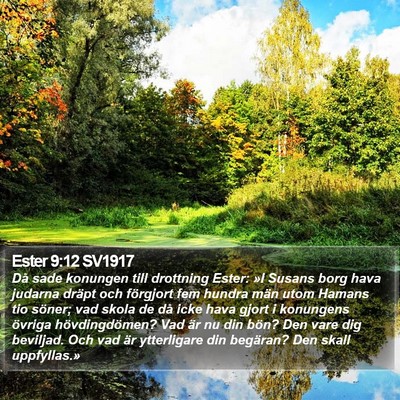 Ester 9:12 SV1917 Bible Verse Image