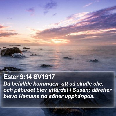 Ester 9:14 SV1917 Bible Verse Image