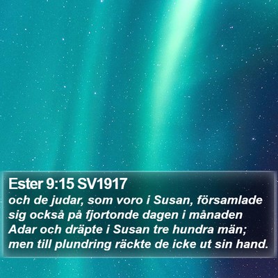 Ester 9:15 SV1917 Bible Verse Image