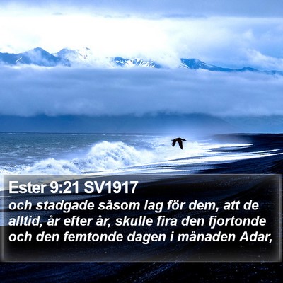 Ester 9:21 SV1917 Bible Verse Image