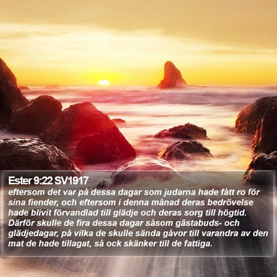 Ester 9:22 SV1917 Bible Verse Image