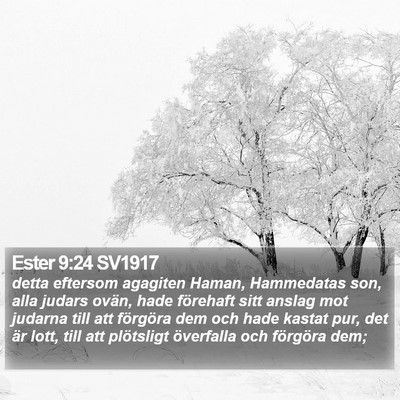 Ester 9:24 SV1917 Bible Verse Image