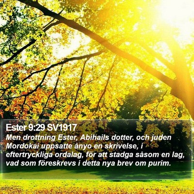 Ester 9:29 SV1917 Bible Verse Image