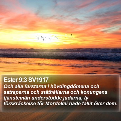 Ester 9:3 SV1917 Bible Verse Image