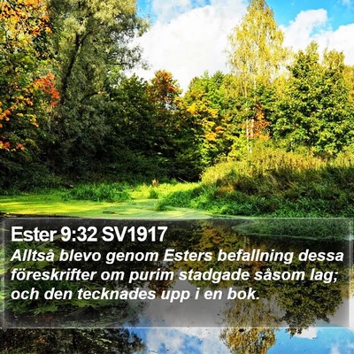 Ester 9:32 SV1917 Bible Verse Image