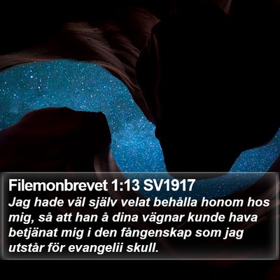 Filemonbrevet 1:13 SV1917 Bible Verse Image
