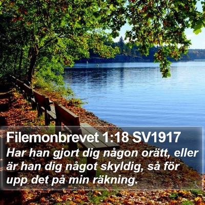 Filemonbrevet 1:18 SV1917 Bible Verse Image
