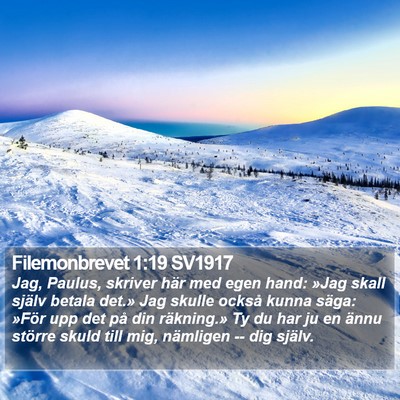 Filemonbrevet 1:19 SV1917 Bible Verse Image