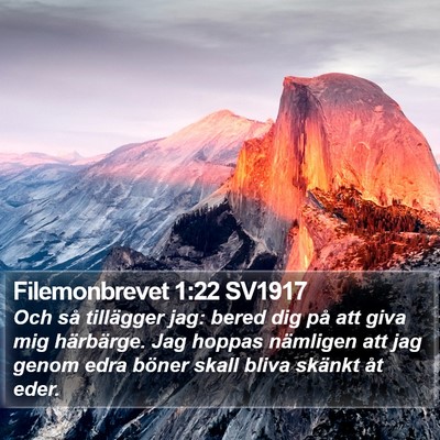 Filemonbrevet 1:22 SV1917 Bible Verse Image