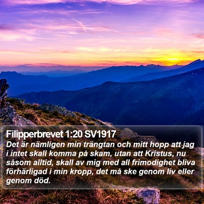 Filipperbrevet 1:20 SV1917 Bible Verse Image