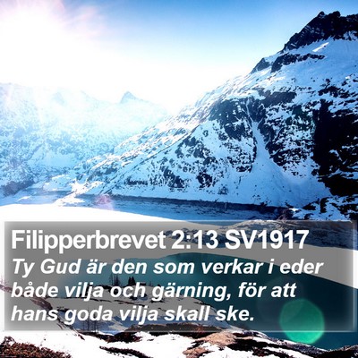 Filipperbrevet 2:13 SV1917 Bible Verse Image