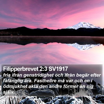 Filipperbrevet 2:3 SV1917 Bible Verse Image