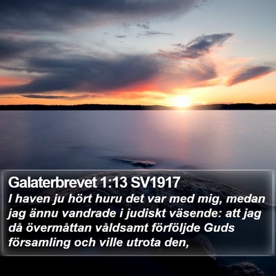 Galaterbrevet 1:13 SV1917 Bible Verse Image