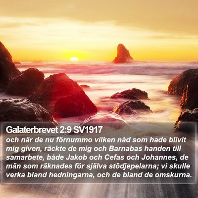 Galaterbrevet 2:9 SV1917 Bible Verse Image